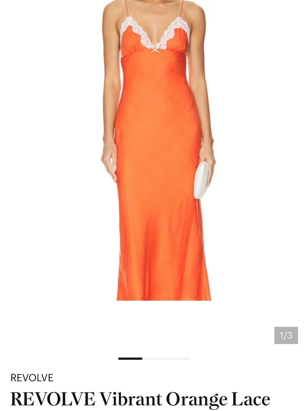 REVOLVE Orange Lace-Trim Slip Maxi Dress